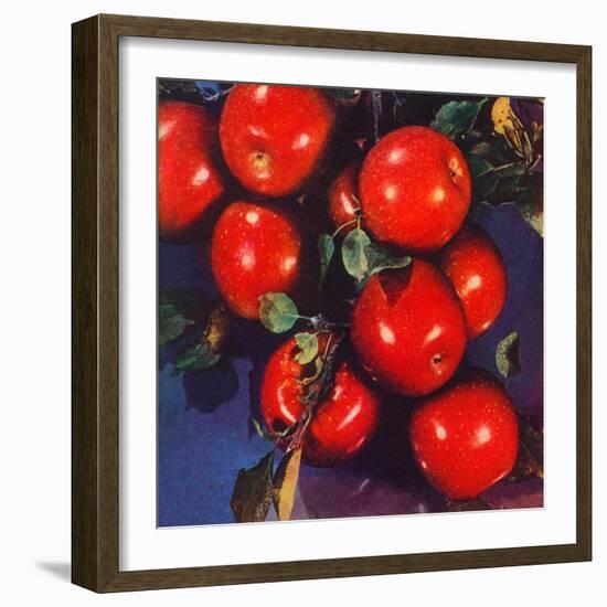 "Ripe Red Apples,"October 1, 1947-Jon Fujita-Framed Giclee Print