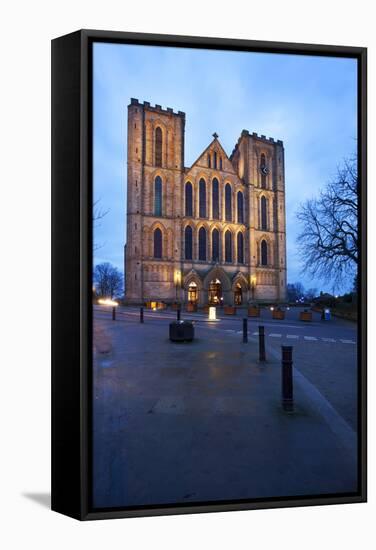 Ripon Cathedral at Dusk, Ripon, North Yorkshire, Yorkshire, England, United Kingdom, Europe-Mark Sunderland-Framed Stretched Canvas