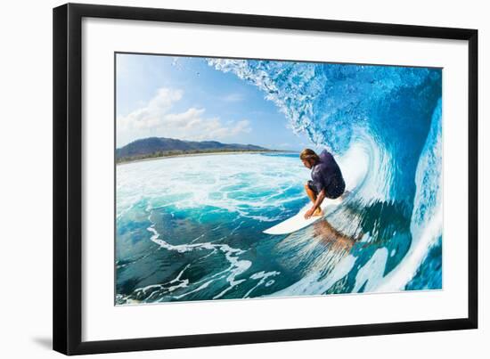 Rippin' the Mad Maui Curls-null-Framed Art Print