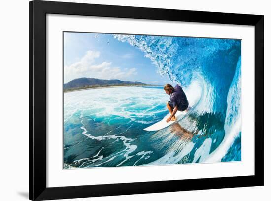 Rippin' the Mad Maui Curls-null-Framed Art Print