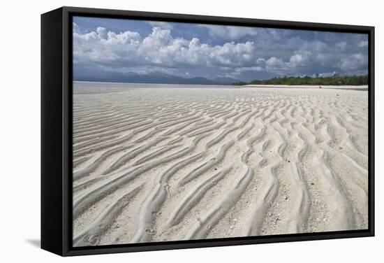 Ripples in sand, inter-tidal sands on coast, Palawan Island, Philippines-Nicholas & Sherry Lu Aldridge-Framed Stretched Canvas