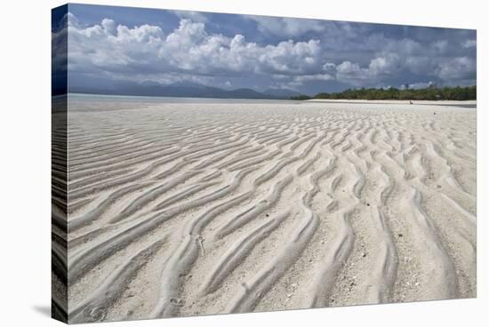 Ripples in sand, inter-tidal sands on coast, Palawan Island, Philippines-Nicholas & Sherry Lu Aldridge-Stretched Canvas