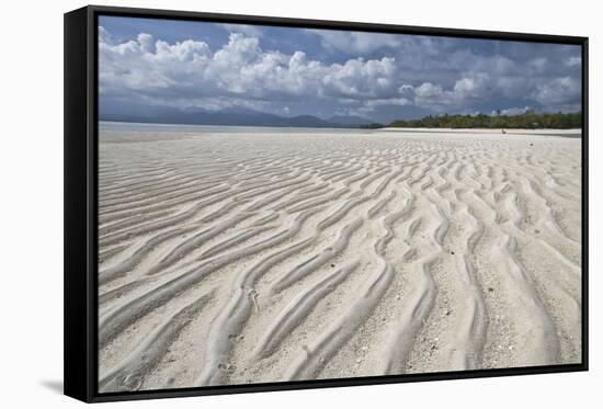 Ripples in sand, inter-tidal sands on coast, Palawan Island, Philippines-Nicholas & Sherry Lu Aldridge-Framed Stretched Canvas