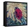 Rise' Ladybird on Chrysanthemum-Kirstie Adamson-Framed Stretched Canvas
