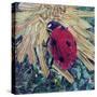Rise' Ladybird on Chrysanthemum-Kirstie Adamson-Stretched Canvas