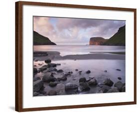 Risin and Kellingin Sea Stacks in the Distance, from Tjornuvik Bay, Streymoy-Patrick Dieudonne-Framed Photographic Print
