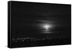 Rising full moon, Munich Germany-Benjamin Engler-Framed Stretched Canvas