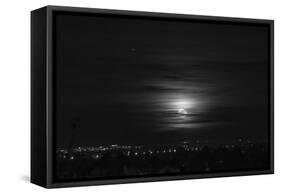 Rising full moon, Munich Germany-Benjamin Engler-Framed Stretched Canvas