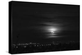 Rising full moon, Munich Germany-Benjamin Engler-Stretched Canvas