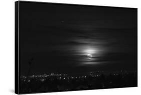 Rising full moon, Munich Germany-Benjamin Engler-Framed Stretched Canvas
