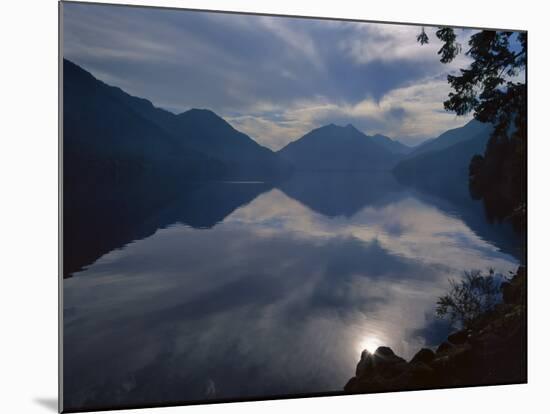 Rising Run Reflects in Lake Crecent, Olympic National Park, Washington, USA-Jerry Ginsberg-Mounted Photographic Print