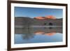 Rising Sun Catching the Summit of Towering Orange Sand Dunes with Reflections-Lee Frost-Framed Photographic Print