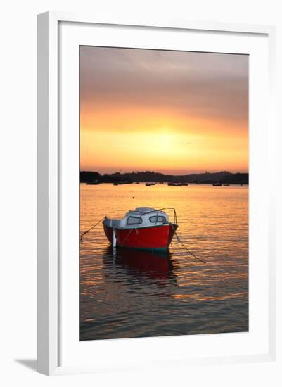 Rising sun in Tregastel, Brittany (Cote de granit rose). 2009-Gilles Targat-Framed Photographic Print