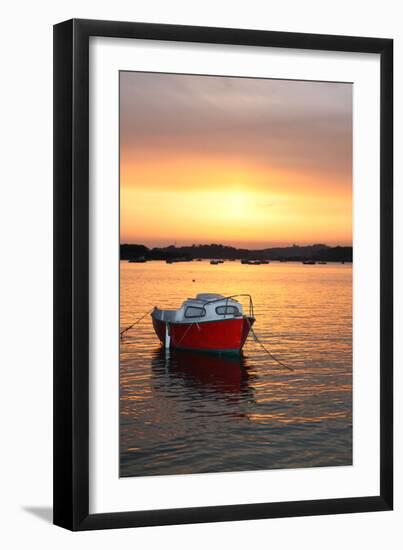 Rising sun in Tregastel, Brittany (Cote de granit rose). 2009-Gilles Targat-Framed Photographic Print