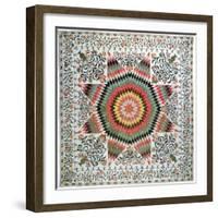 Rising Sun' or 'star of Bethlehem' Applique Quilt from New York, C.1830-50 (Cotton)-Mary Totten-Framed Giclee Print