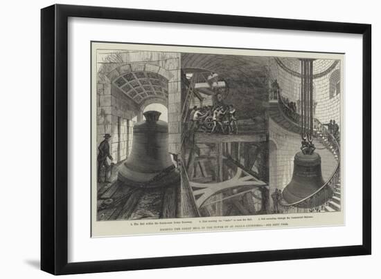 Rising the Great Bell in the Tower of St Paul's Cathedral-null-Framed Giclee Print