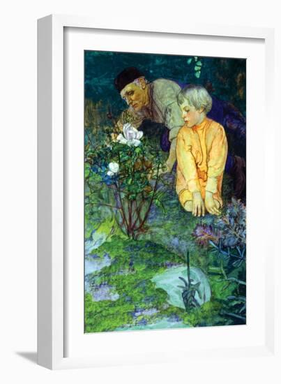 Rising Vigorously Out of the Earth Was a Little Rose Bush-Elizabeth Shippen Green-Framed Art Print