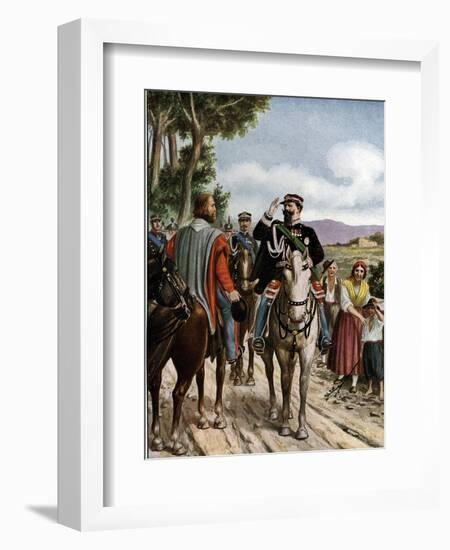 Risorgimento: Meeting at Teano De Vittorio Emanuele II (Victor Emmanuel Ii) (Victor-Emmanuel) (1820-Tancredi Scarpelli-Framed Giclee Print