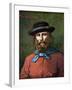 Risorgimento: “” Portrait of the Italian Patriot Giuseppe Garibaldi (1807-1882) in 1860”” Illustrat-Tancredi Scarpelli-Framed Giclee Print