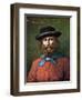 Risorgimento: “” Portrait of the Italian Patriot Giuseppe Garibaldi (1807-1882) in 1860”” Illustrat-Tancredi Scarpelli-Framed Giclee Print