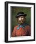 Risorgimento: “” Portrait of the Italian Patriot Giuseppe Garibaldi (1807-1882) in 1860”” Illustrat-Tancredi Scarpelli-Framed Giclee Print