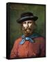 Risorgimento: “” Portrait of the Italian Patriot Giuseppe Garibaldi (1807-1882) in 1860”” Illustrat-Tancredi Scarpelli-Framed Stretched Canvas