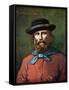 Risorgimento: “” Portrait of the Italian Patriot Giuseppe Garibaldi (1807-1882) in 1860”” Illustrat-Tancredi Scarpelli-Framed Stretched Canvas