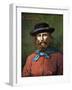 Risorgimento: “” Portrait of the Italian Patriot Giuseppe Garibaldi (1807-1882) in 1860”” Illustrat-Tancredi Scarpelli-Framed Giclee Print