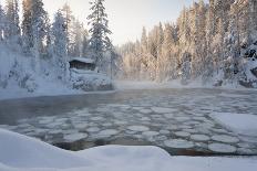 Hut near Pond in Winter Forest-Risto0-Laminated Photographic Print