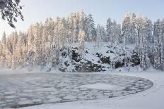 Hut near Pond in Winter Forest-Risto0-Framed Photographic Print