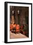 Ristorante with Red Chairs, San Gimignano-Igor Maloratsky-Framed Art Print
