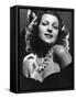 Rita Hayworth (born as Margarita Cansino, 1918 - 1987), here 1942 (b/w photo)-null-Framed Stretched Canvas