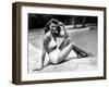 Rita Hayworth (born as Margarita Cansino, 1918 - 1987), here 1947 (b/w photo)-null-Framed Photo