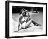 Rita Hayworth (born as Margarita Cansino, 1918 - 1987), here 1947 (b/w photo)-null-Framed Photo