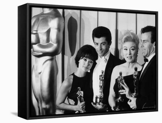 Rita Moreno and George Chakiris Winners of Best Supporting Actor Oscars for "West Side Story"-J^ R^ Eyerman-Framed Stretched Canvas