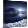 Ritsa Lake in the Snow Covered Mountains of Ritsa Nature Reserve, Georgia-null-Mounted Photographic Print