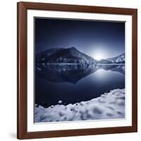Ritsa Lake in the Snow Covered Mountains of Ritsa Nature Reserve, Georgia-null-Framed Photographic Print