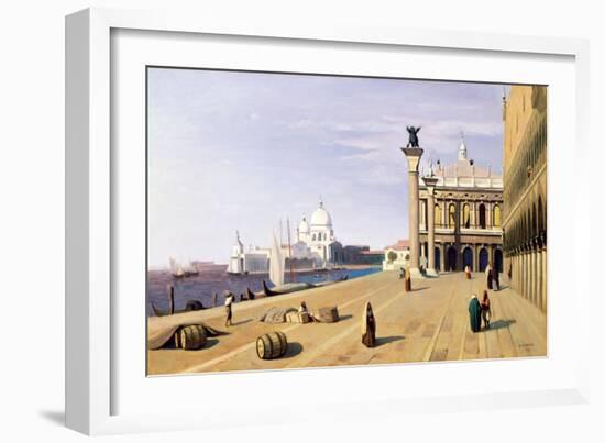 Riva Degli Schiavone, Venice, 1845-Jean Baptiste Camille Corot-Framed Giclee Print