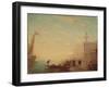 Riva Degli Schiavoni, Sunset, 1880S (Oil on Panel)-Felix Ziem-Framed Giclee Print