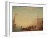 Riva Degli Schiavoni, Sunset, 1880S (Oil on Panel)-Felix Ziem-Framed Giclee Print