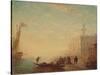 Riva Degli Schiavoni, Sunset, 1880S (Oil on Panel)-Felix Ziem-Stretched Canvas