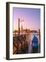 Riva Degli Schiavoni, Venice, Veneto, Italy. Moored Gondolas in Front of San Giorgio Maggiore-Marco Bottigelli-Framed Photographic Print