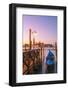 Riva Degli Schiavoni, Venice, Veneto, Italy. Moored Gondolas in Front of San Giorgio Maggiore-Marco Bottigelli-Framed Photographic Print