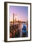 Riva Degli Schiavoni, Venice, Veneto, Italy. Moored Gondolas in Front of San Giorgio Maggiore-Marco Bottigelli-Framed Photographic Print