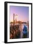 Riva Degli Schiavoni, Venice, Veneto, Italy. Moored Gondolas in Front of San Giorgio Maggiore-Marco Bottigelli-Framed Photographic Print