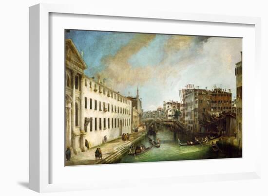 Riva dei Mendicanti, Venice.-Canaletto-Framed Giclee Print