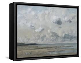 Rivage de Normandie (plage de Trouville - Deauville)-Gustave Courbet-Framed Stretched Canvas