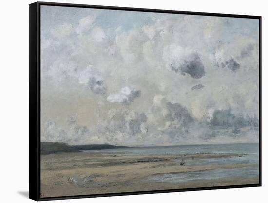 Rivage de Normandie (plage de Trouville - Deauville)-Gustave Courbet-Framed Stretched Canvas