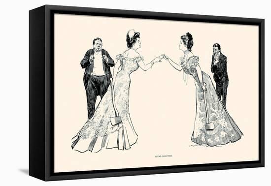 Rival Beauties-Charles Dana Gibson-Framed Stretched Canvas