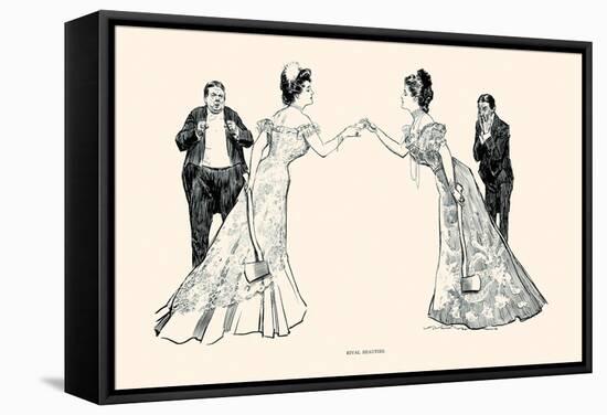 Rival Beauties-Charles Dana Gibson-Framed Stretched Canvas